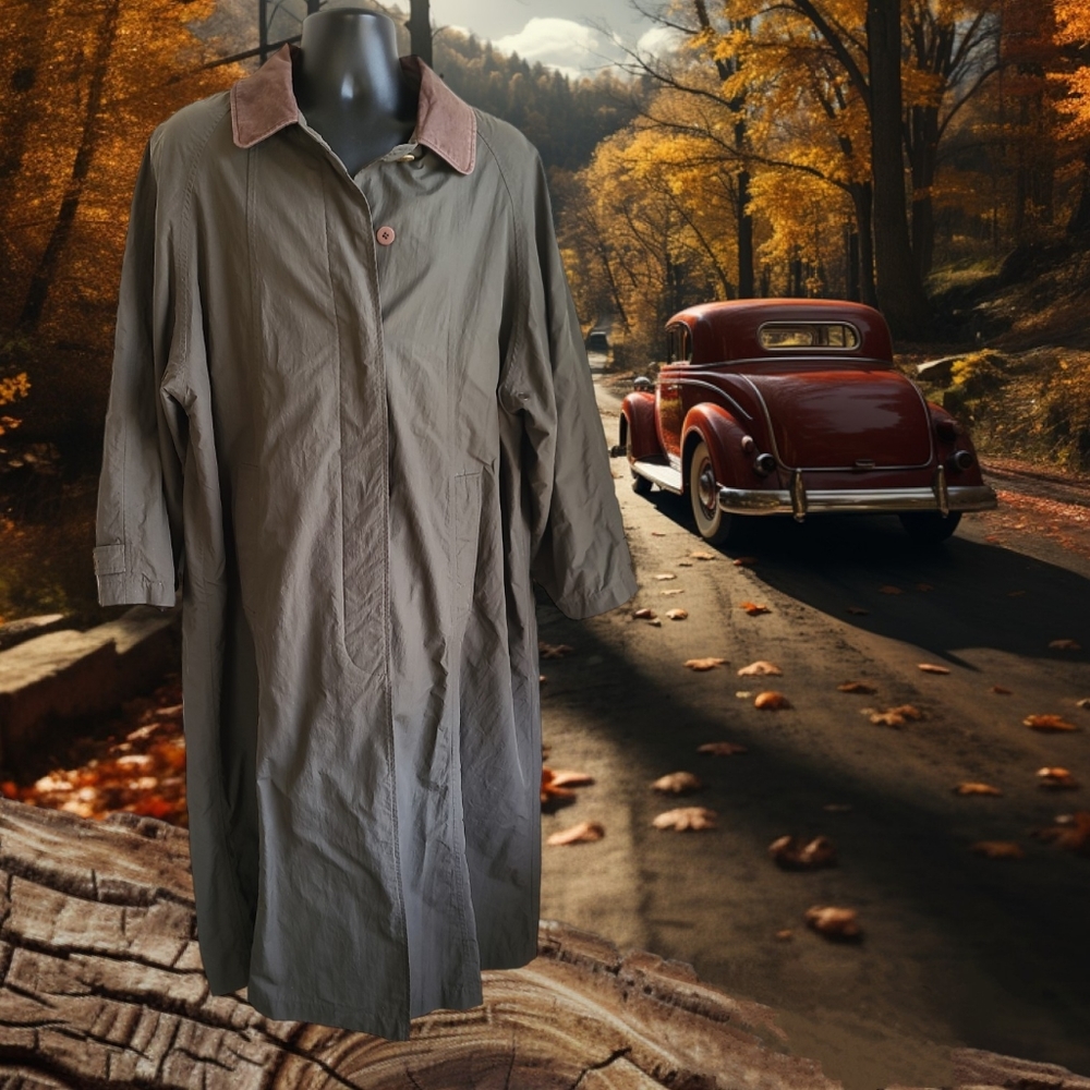 Timberland Weather Gear Vintage Long Canvas Barn Coat Brown Collar Size M Nwot